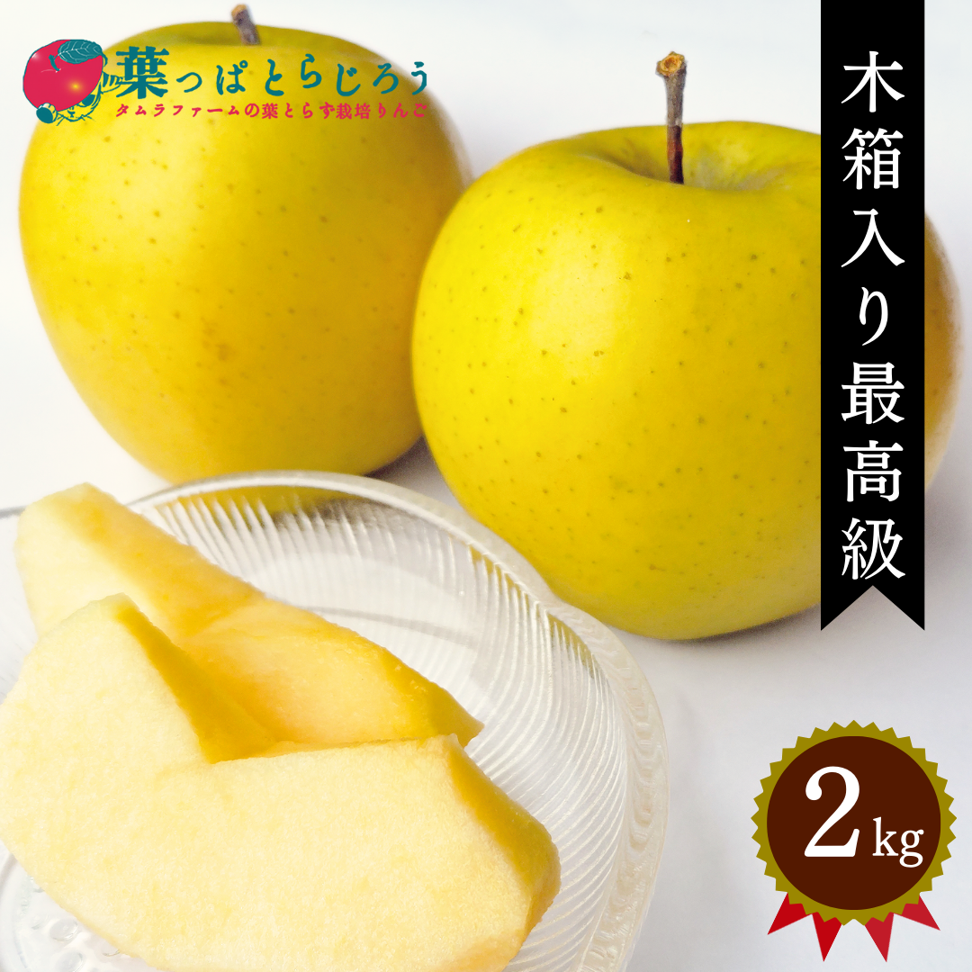 シナノゴールド葉っぱとらじろうりんご2kg | タムラファームショップ